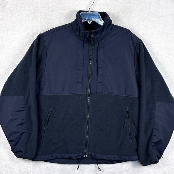 511 Tactical Mens L Navy Blue Fleece Full Zip Nylon Bomber Jacket Coat Operator - Picture 1 of 7